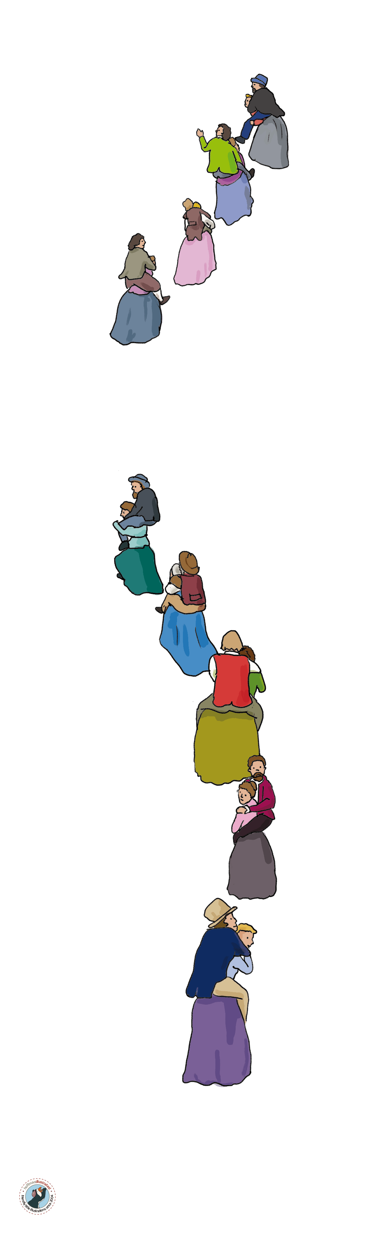 This is an excerpt from my search and find book "Heilbronn wimmelt" showing the women of Weinsberg escaping to the Wartberg in Heilbronn with their husbands on their backs